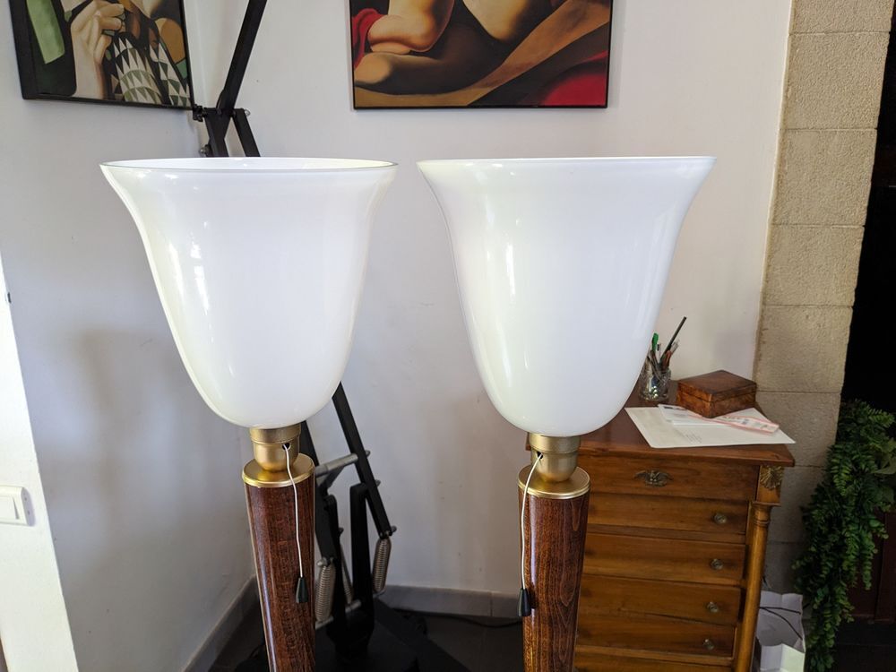 PAIRE DE 2 LAMPES de bureau STYLE MAZDA UNILUX art d&eacute;co vint Décoration