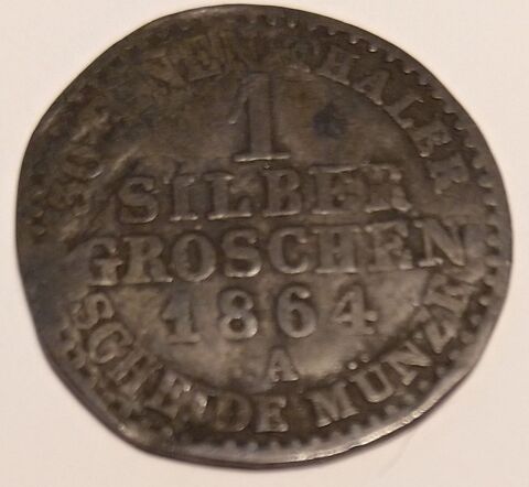 Monnaie Prusse 1 Silber groschen Billon 1864A 9 Rouen (76)