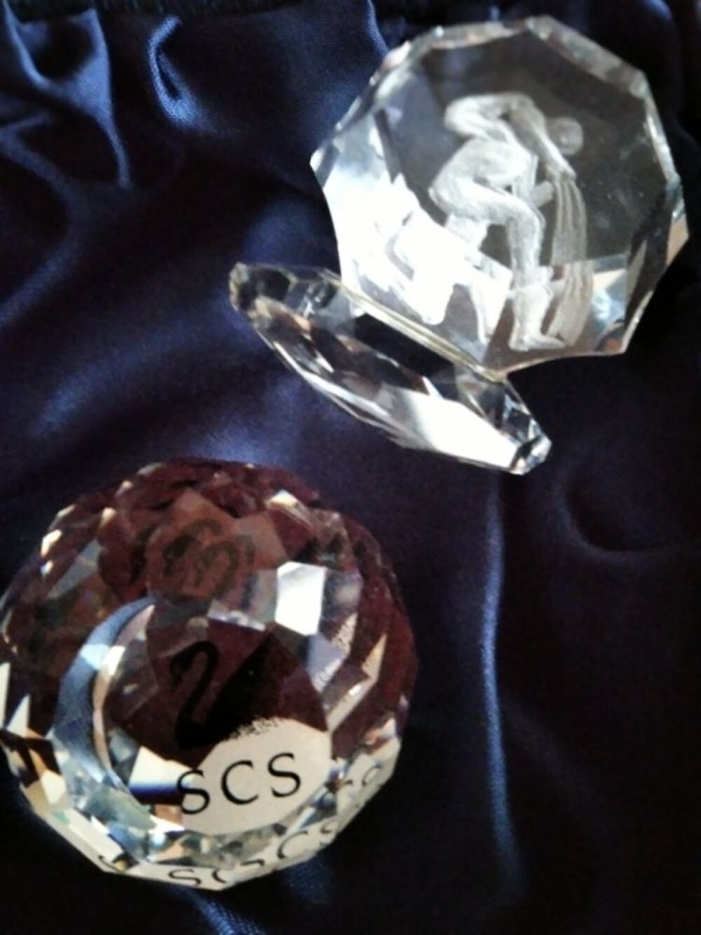 Lot de 2 presse papier Swarovski Décoration