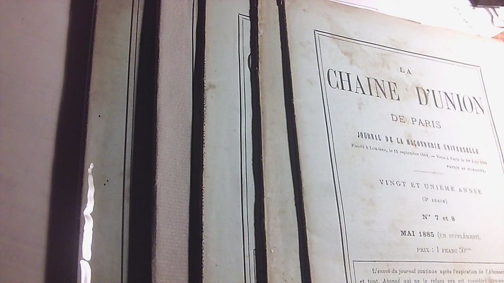 Revue . La Chaine d'Union 1881/1884.. Livres et BD