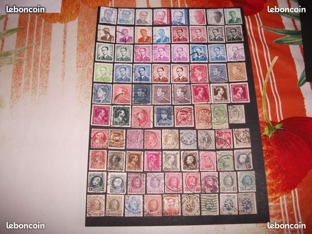 Lot de 248 timbres diff&eacute;rents et oblit&eacute;r&eacute;s de Belgique. 