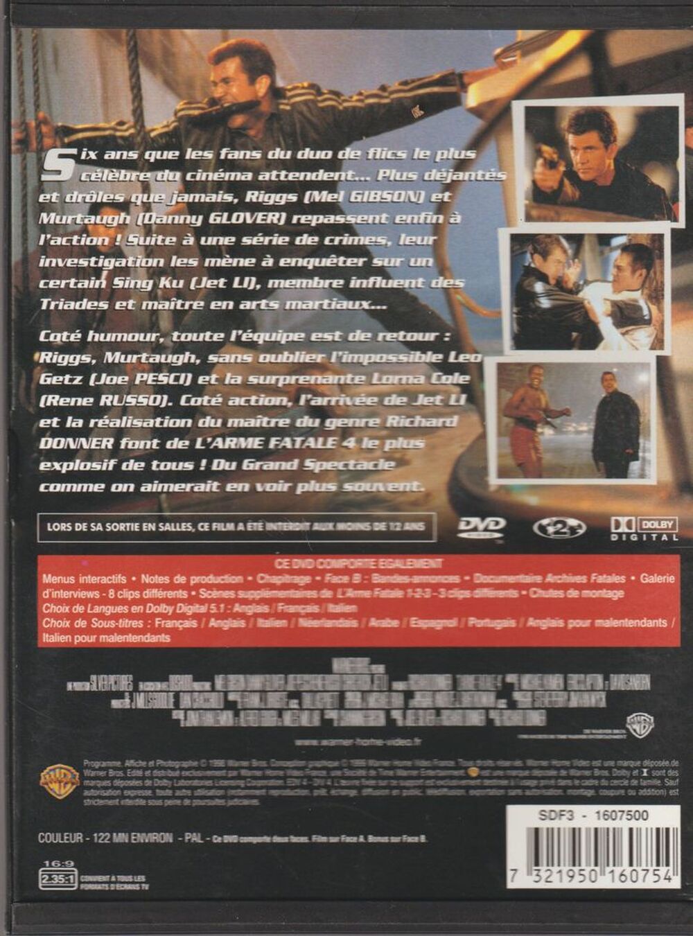 L'arme Fatal 4 DVD et blu-ray