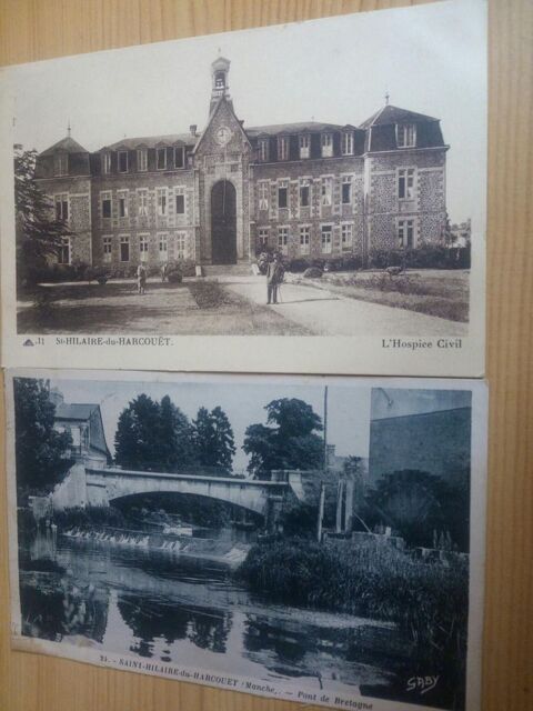 LOT DE 2 CARTES POSTALES ANCIENNES  ST HILAIRE DU HARCOUET 40 Levainville (28)
