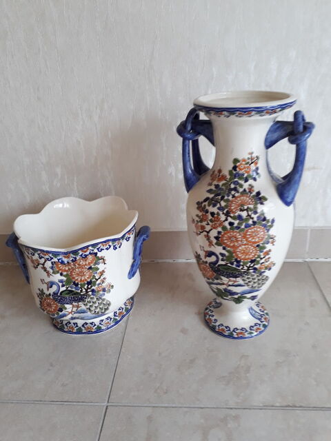 Cruche et cache-pot faiencerie de Gien Champigny-sur-Marne (94)