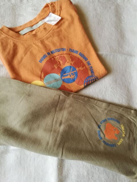 Pyjama 2 pices orange et gris marque Okaidi taille 2 ans 2 Villiers (86)