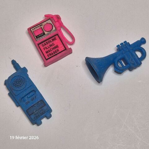 Rare, 3 gommes pour collection, telephone ou talkies-walkies Saumur (49)