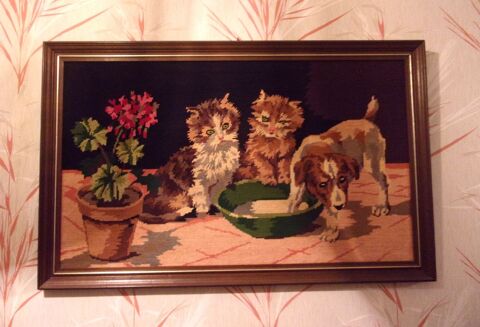 Canevas vintage chatons et chiot 10 Châteauneuf-les-Martigues (13)