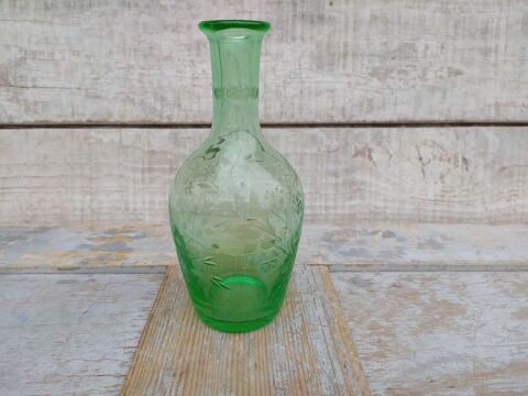 Carafe Verre Ouraline ou Cristal Décor Végétal Gravé 60 Loches (37)