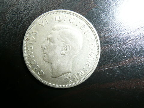 Pièce Argent 1/2 couronne George VI 1939 45 Le Bouscat (33)