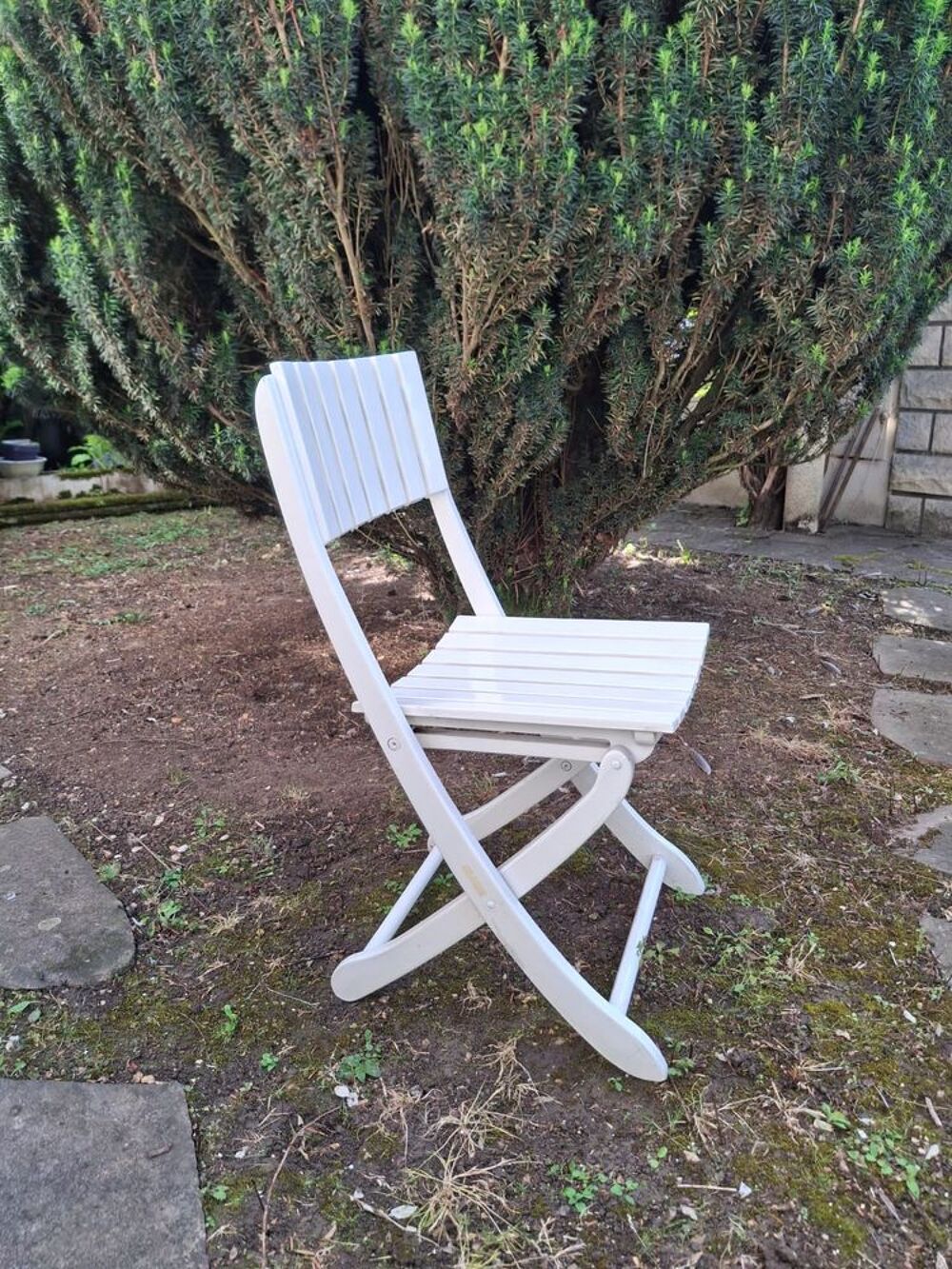 Ensemble de si&egrave;ges de jardin bois laqu&eacute; blanc Meubles
