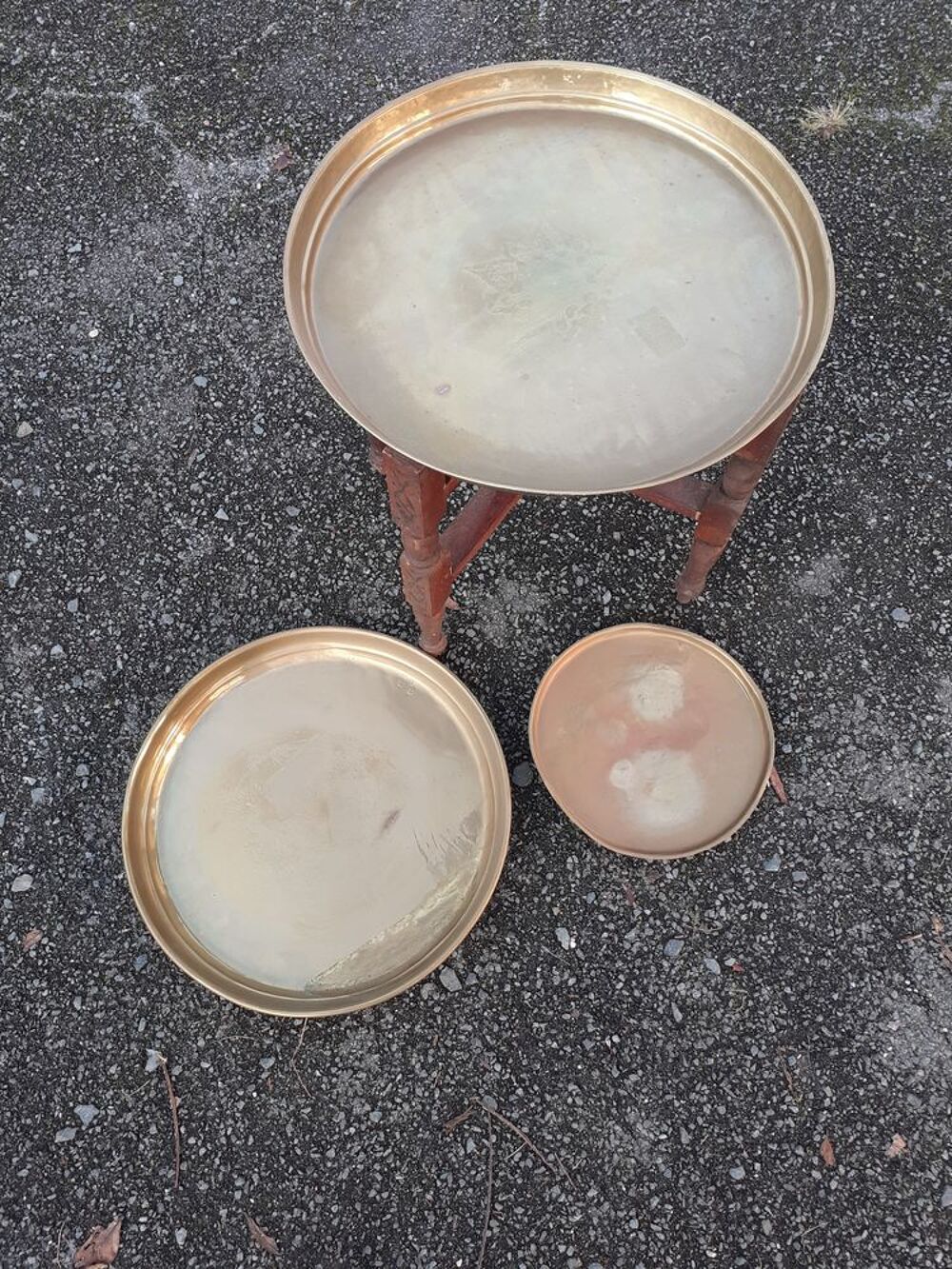 Table plateau cuivre Meubles
