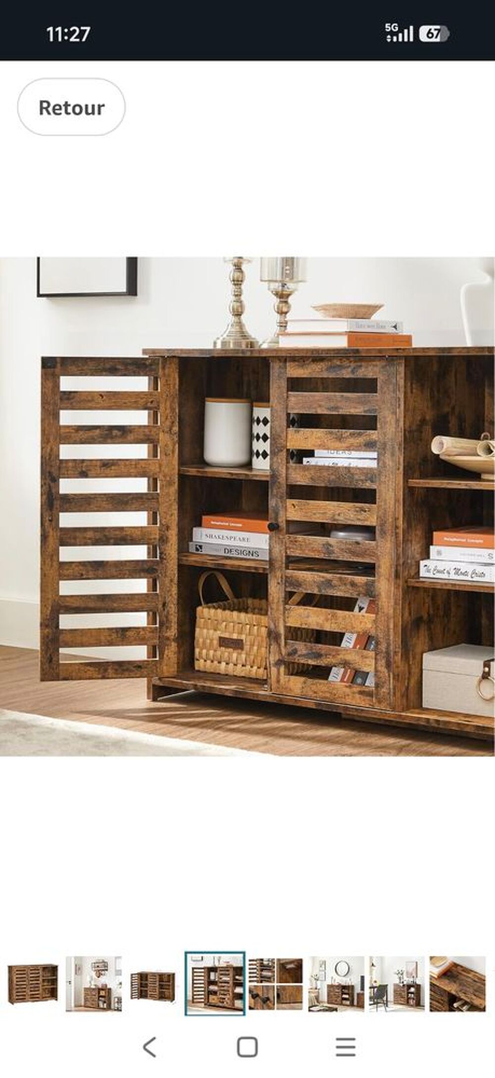 Buffet de rangement marron et noir 2 portes 100 x 35 x 75 cm Meubles