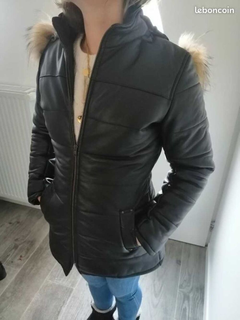 Veste T. 36 Cuir et fourrure Vêtements