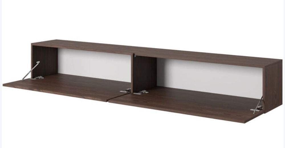 Meubles de rangement suspendus, bel aspect bois marron fonc&eacute; Meubles