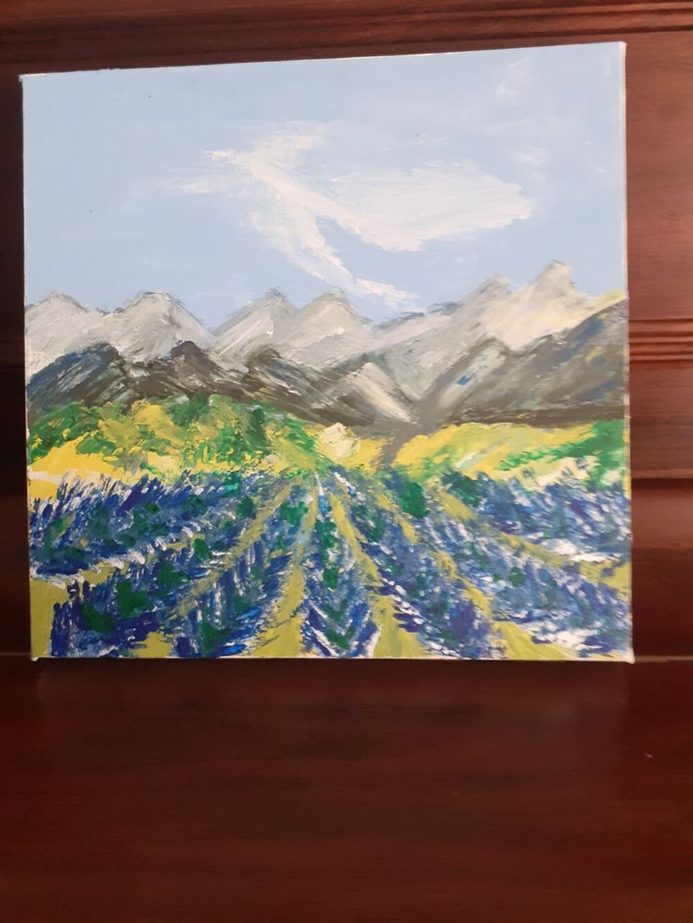 peinture " champ de lavande" Décoration