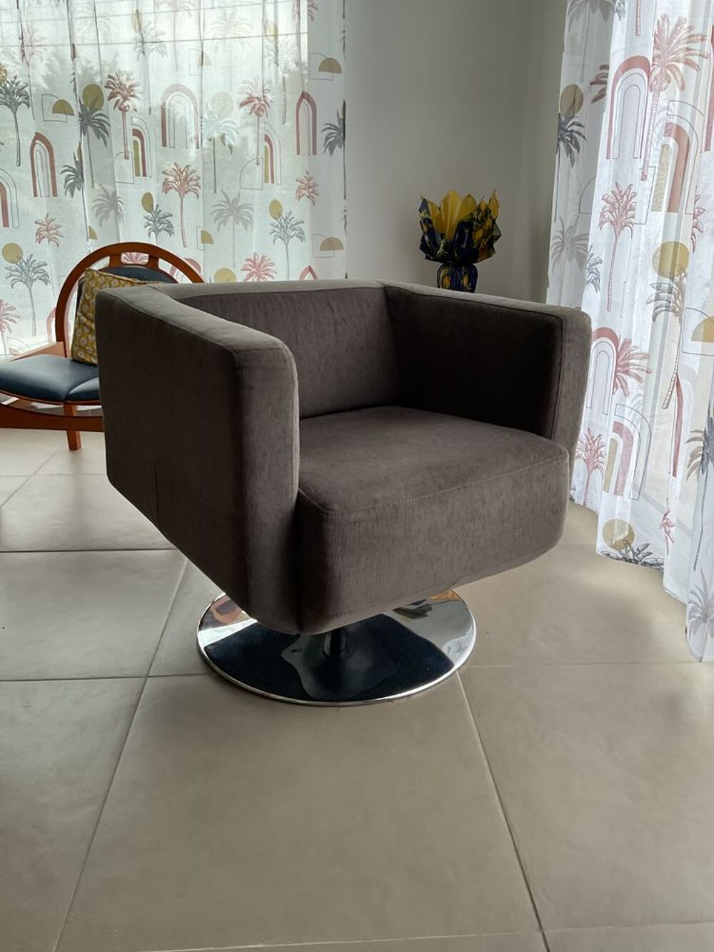 Fauteuil pivotant Granfort velours Meubles