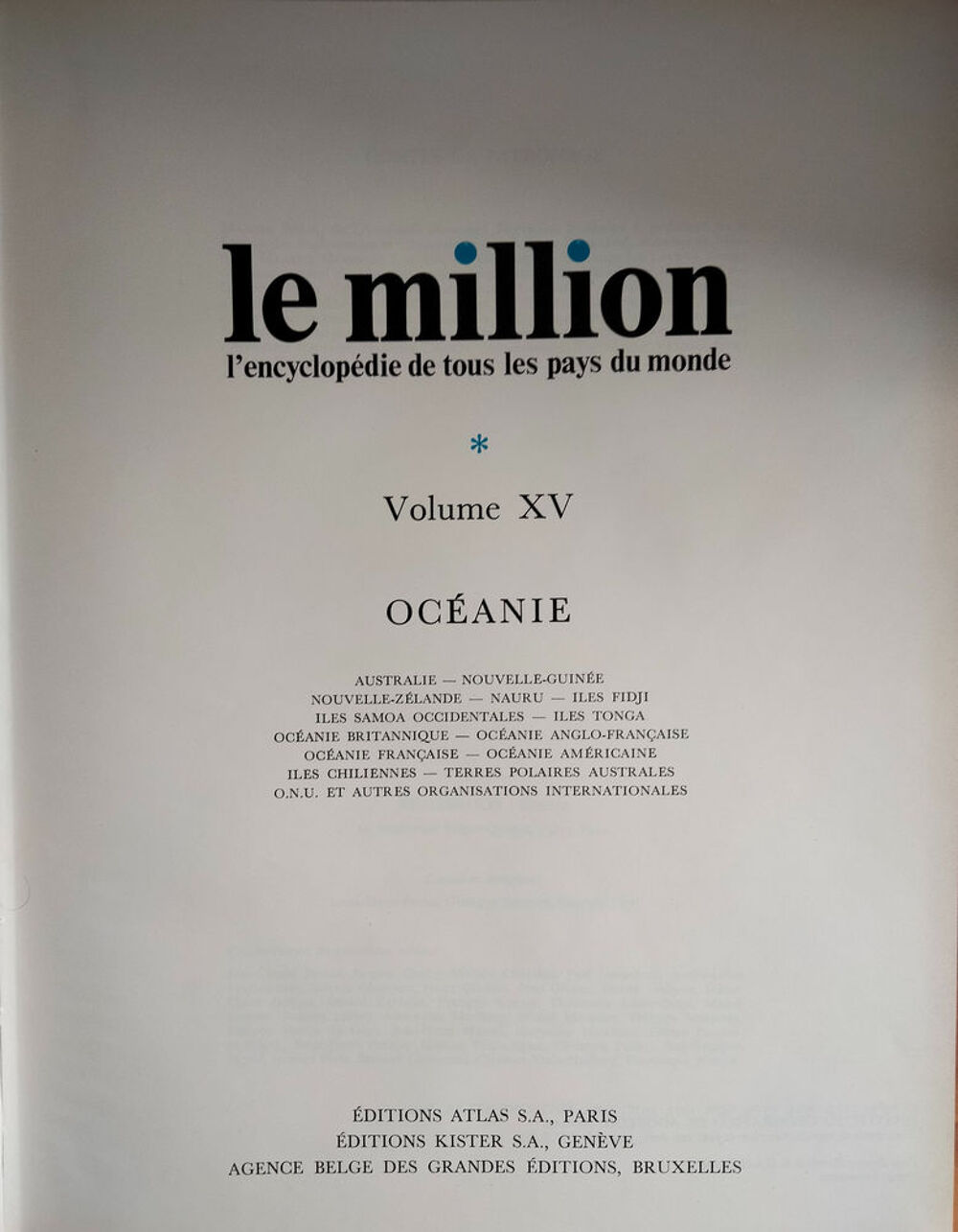Encyclop&eacute;die Atlas Le Million, tous les pays du monde Livres et BD