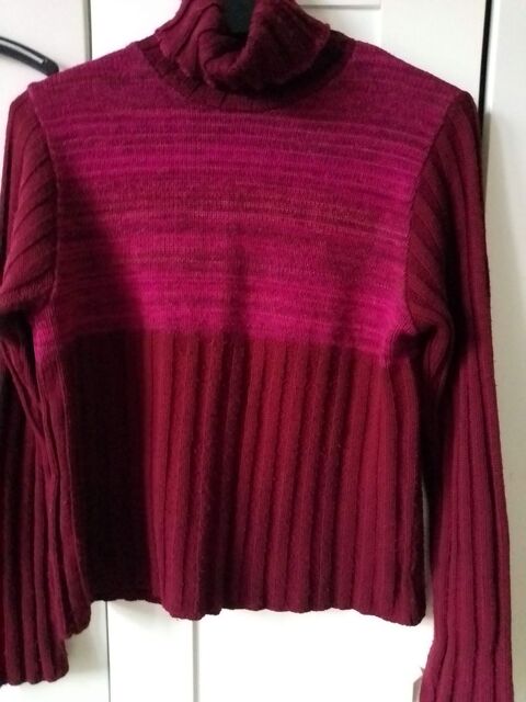 Superbe pull rose bordeaux hiver 15 Mantes-la-Jolie (78)