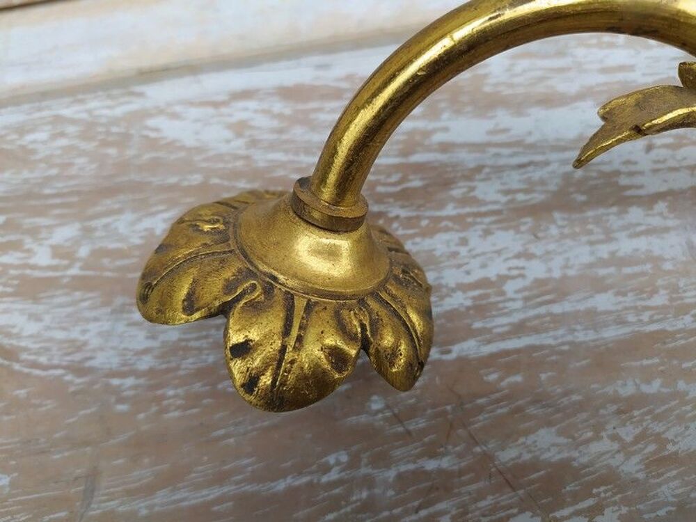 Anciennes Appliques Bronze Dor&eacute; Tulipe Lampe Décoration