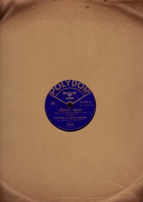 Disque Vinyl CONCERTS LAMOUREUX 78 tours L'APPRENTI SORCIER 4 Antony (92)