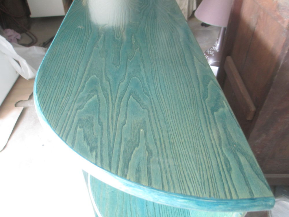 Buffet en osier et bambou laquage vert bleut&eacute; Meubles