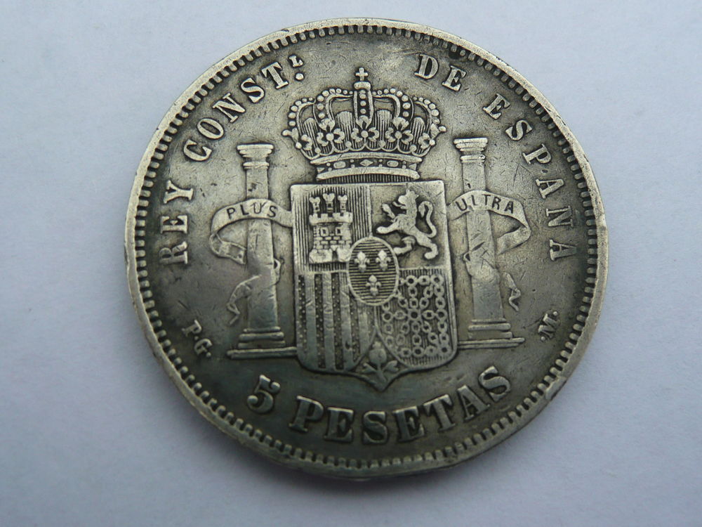 Pi&egrave;ce 5 Pesetas 1891 en Argent 