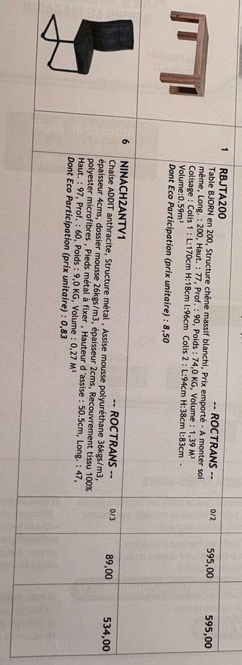 Sjour + 6 chaises haut de gamme 500 Saint-Benoist-sur-Mer (85)