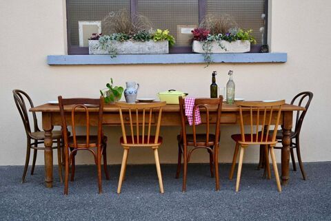 Grande table de ferme bistrot en bois boh�me 1390 Wintzenheim (68)