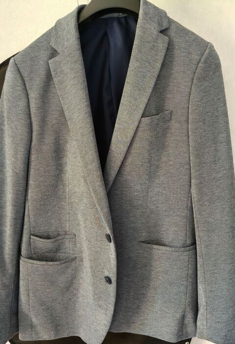 Veste de ville  bleu chiné t LSlim de chez Jules Lecelles (59)