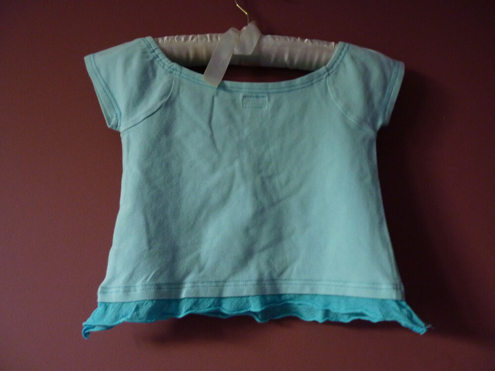 T-shirt Fille Marese 6 ans Bleu col bateau tulle TBE Vêtements enfants