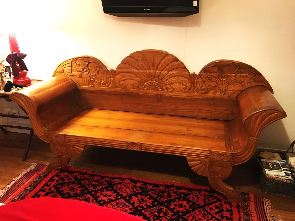 Banquette avec dossier en bois fruitier Meubles