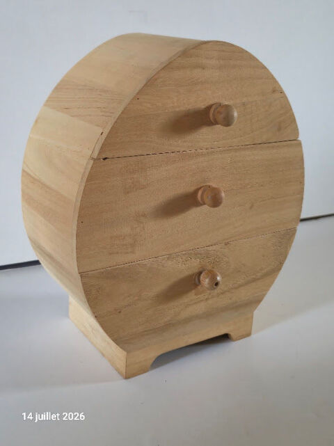 Boite à bijoux en bois naturel, à décorer , avec 3 tiroirs 10 Aubusson (23)