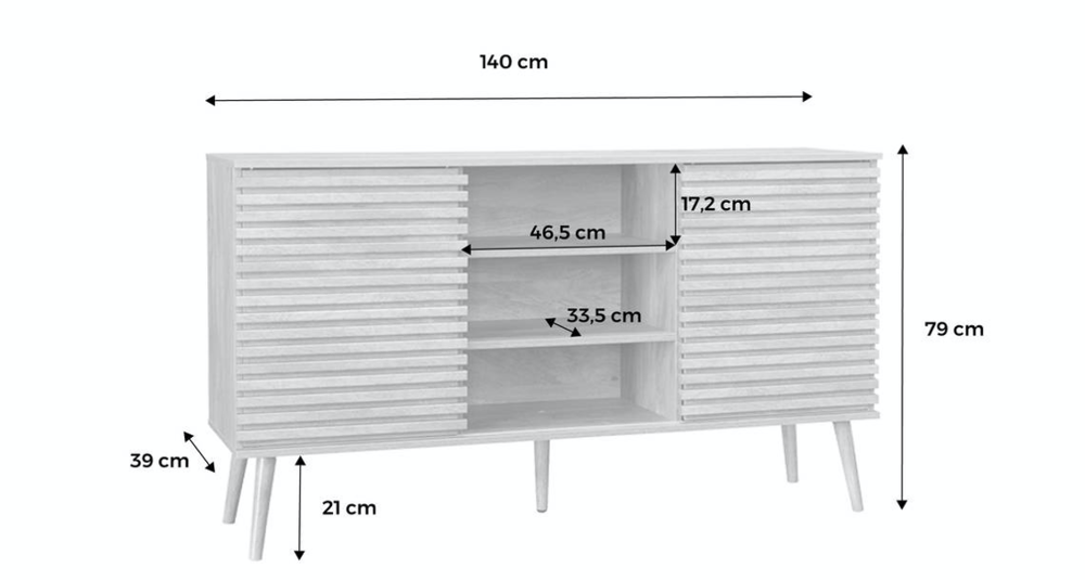 Buffet scandinave 140cm Meubles