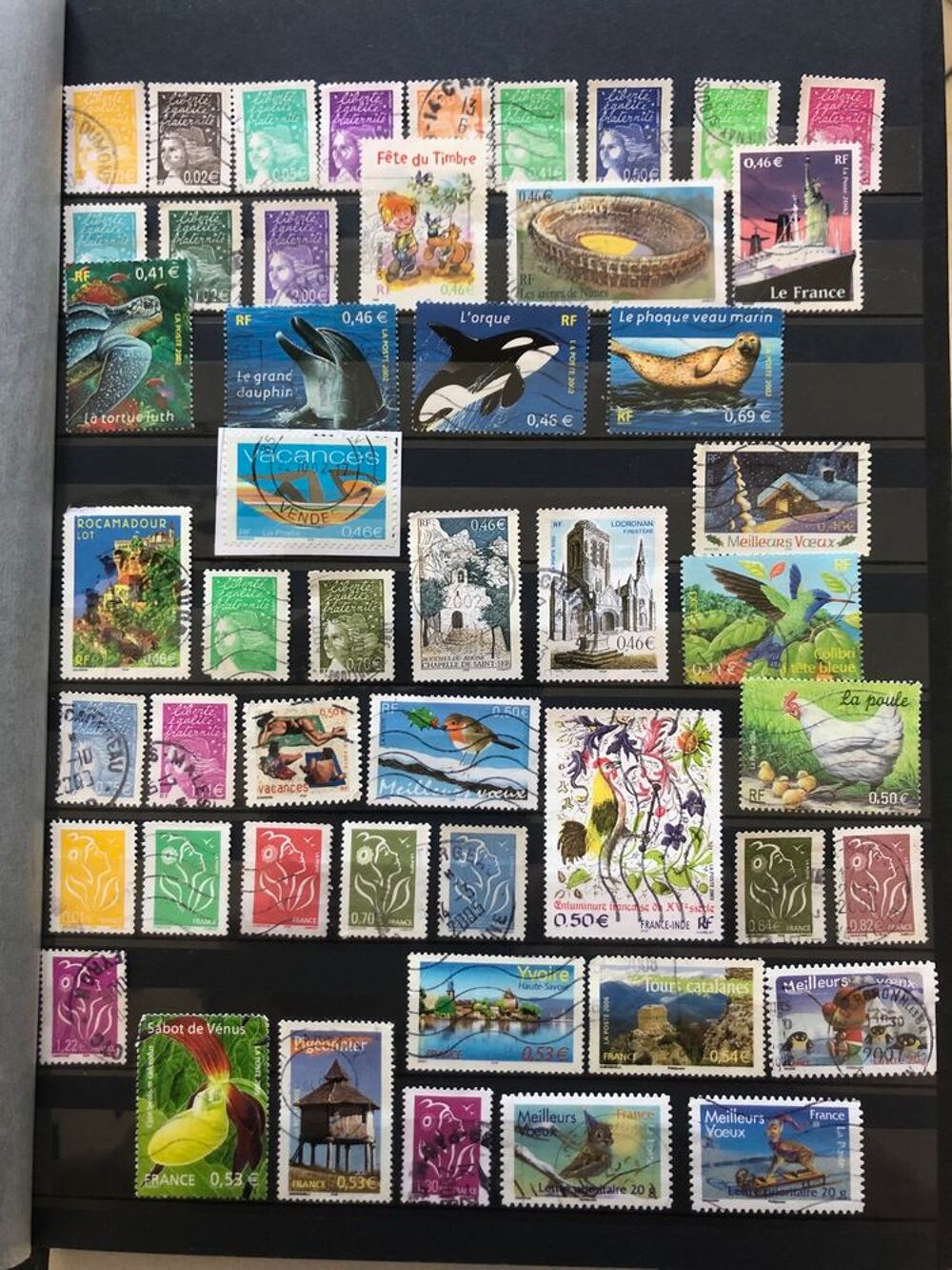 lot de 916 Timbres de France p&eacute;riode de 2002 &agrave; mi 2022 
