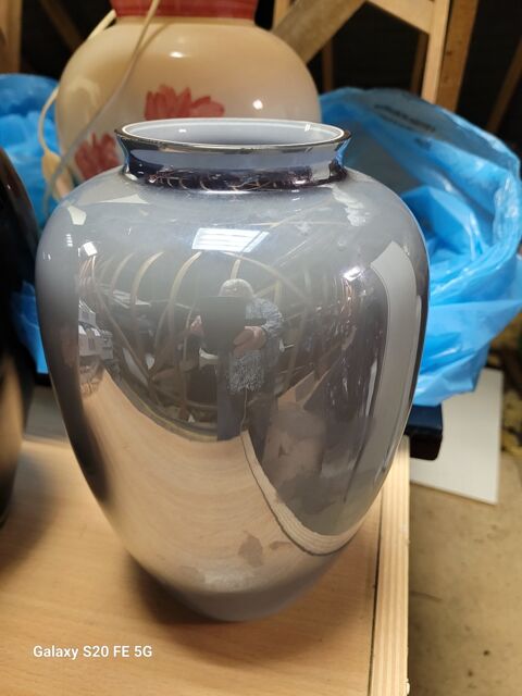 Vase c�ramique gris brillant 10 Fromont (77)