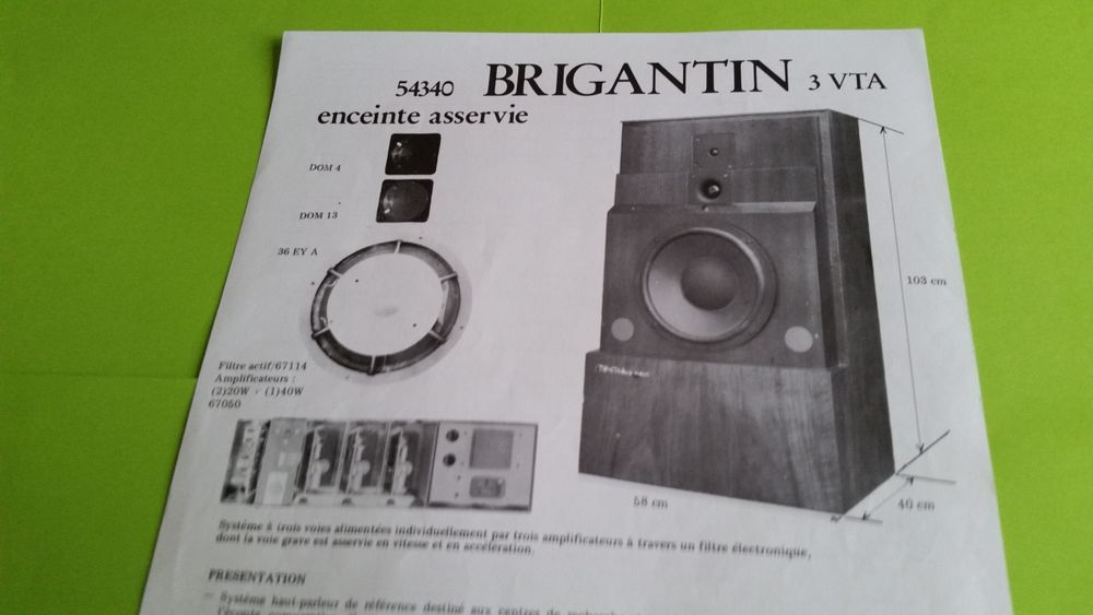 CABASSE BRIGANTIN 3 VTA Audio et hifi