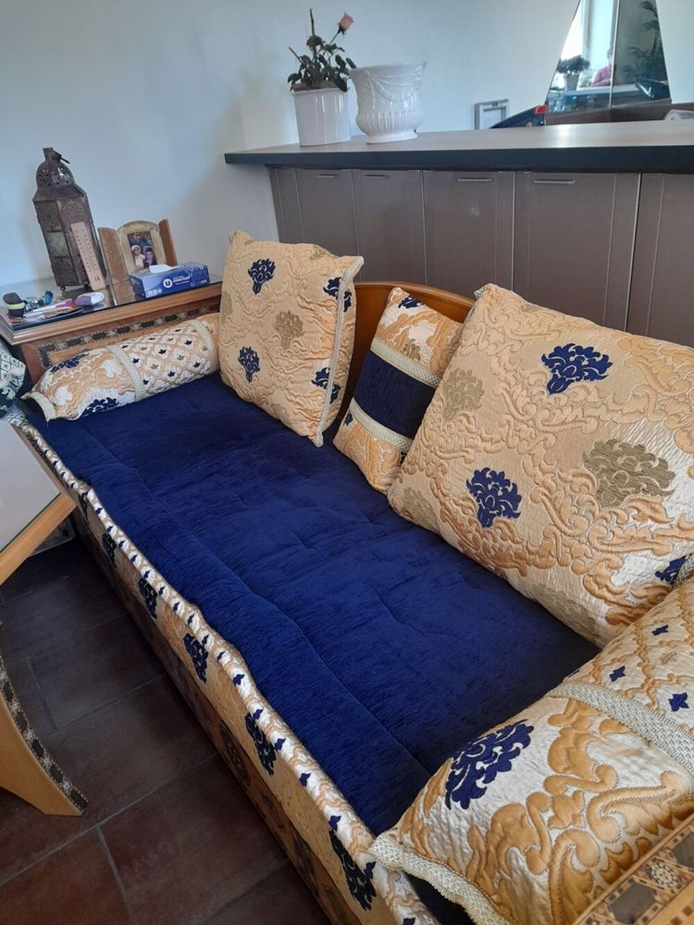 salon marocain double banquette Meubles