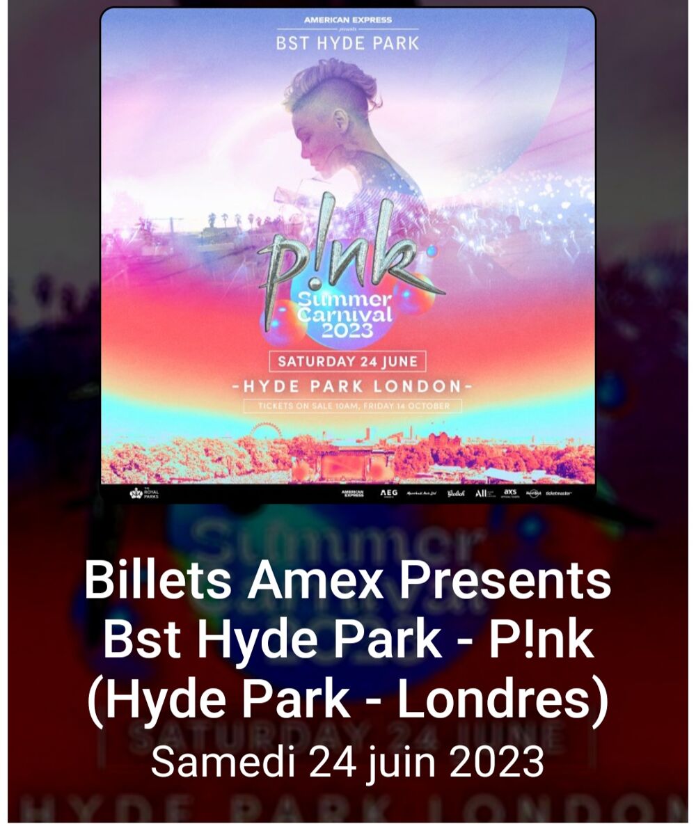 Concert Pink Billetterie