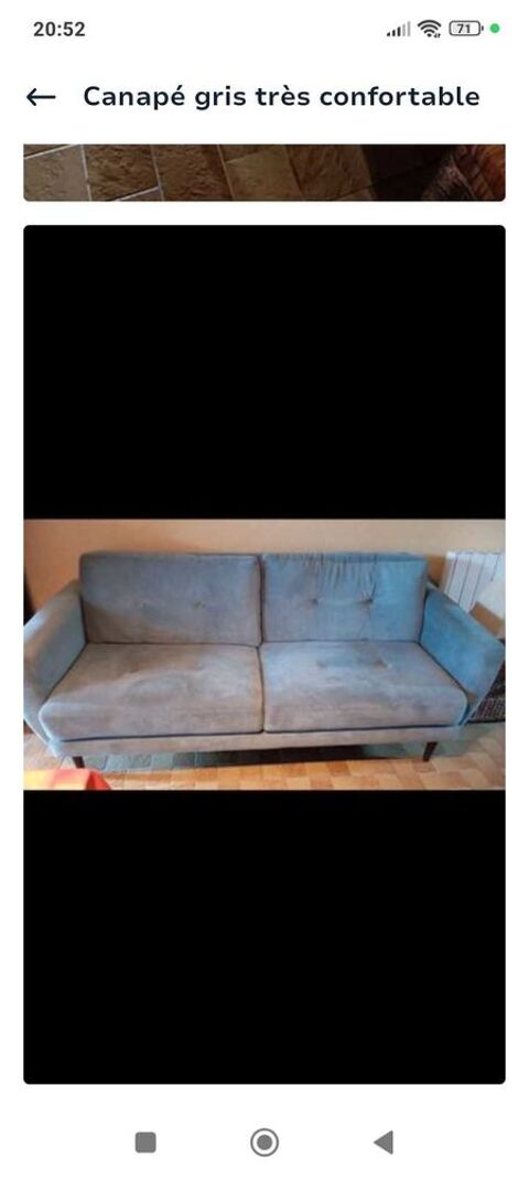canap� gris 3 places �tat neuf 200 Saint-H�len (22)