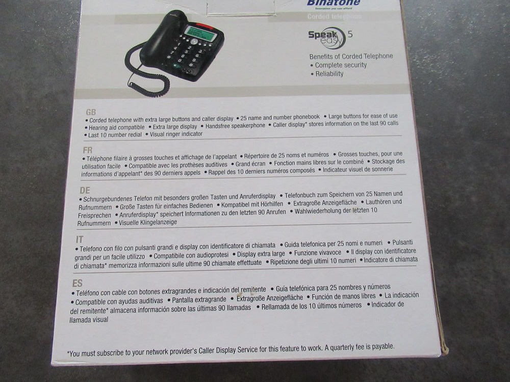 T&eacute;l&eacute;phone filaire Binatone speak easy 5 Tlphones et tablettes