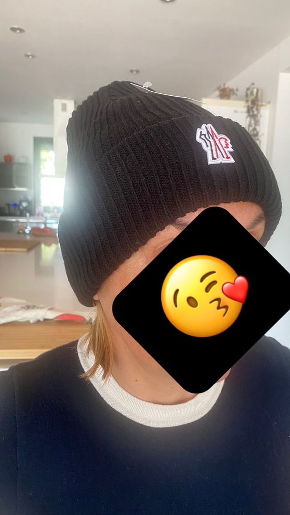 Bonnet laine/polyester Noir Ajustable taille M Vêtements