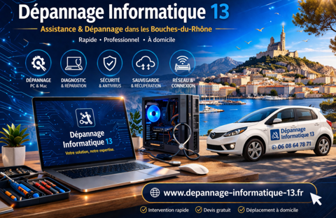 Dépannage informatique à   domicile 13 13880 Velaux