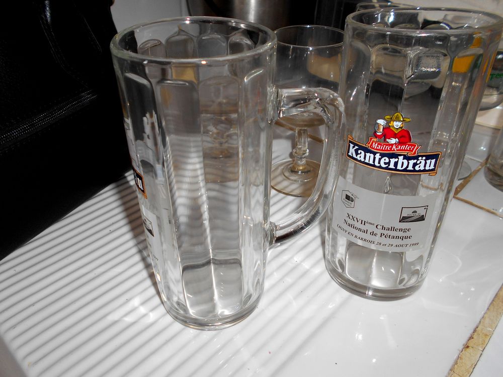 2 verres chope &agrave; bi&egrave;re KANTERBRAU 50cl H18cm D 8cm Décoration