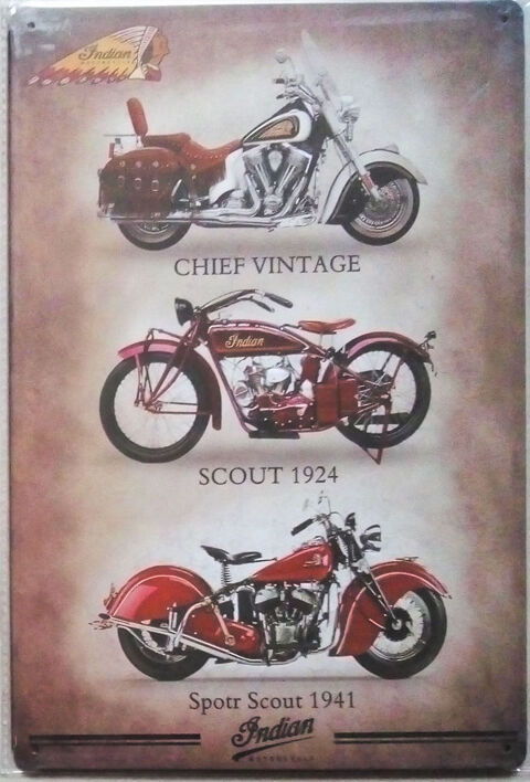 30 X 20 Plaque Acier vintage D�co Moto Indian par trois 6 Sain-Bel (69)