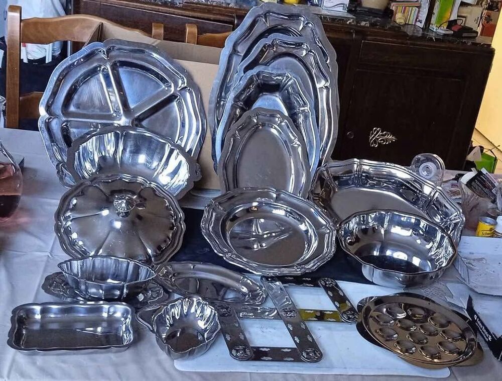 service plat en inox ancien Cuisine