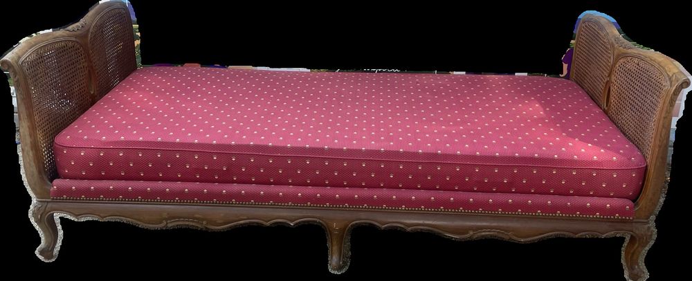Banquette vintage bois et cannage Meubles