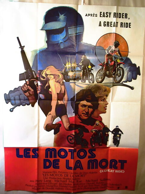 Affiche de cinéma originale  LES MOTOS DE LA MORT  120x160cm 26 Curtafond (01)
