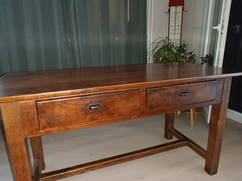 Bureau ancien en bois avec deux grands tiroirs  200 Valence (26)