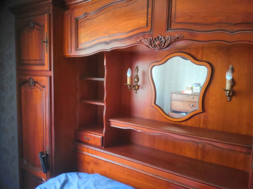 Pont de lit en merisier + tour de lit en 160 Meubles