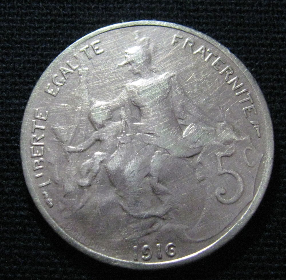 monnaie-France-Dupuis 5 centimes 1916-bronze. 